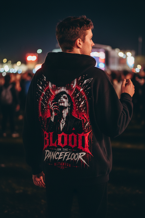Blood on the Dancefloor Metamoon Oversized Zipper Hoodie – Gothic Lifestyle Backprint