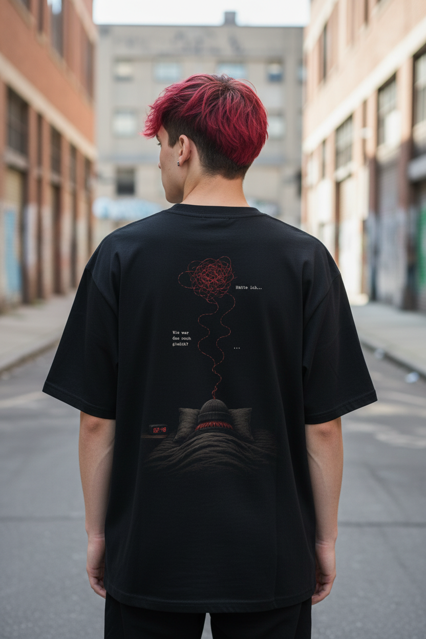 Kopf, halt's Maul Oversized T-Shirt Rückansicht