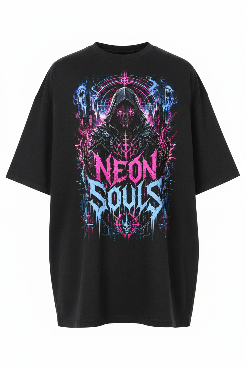Neon Souls Oversized Shirt – Hauptbild Studio