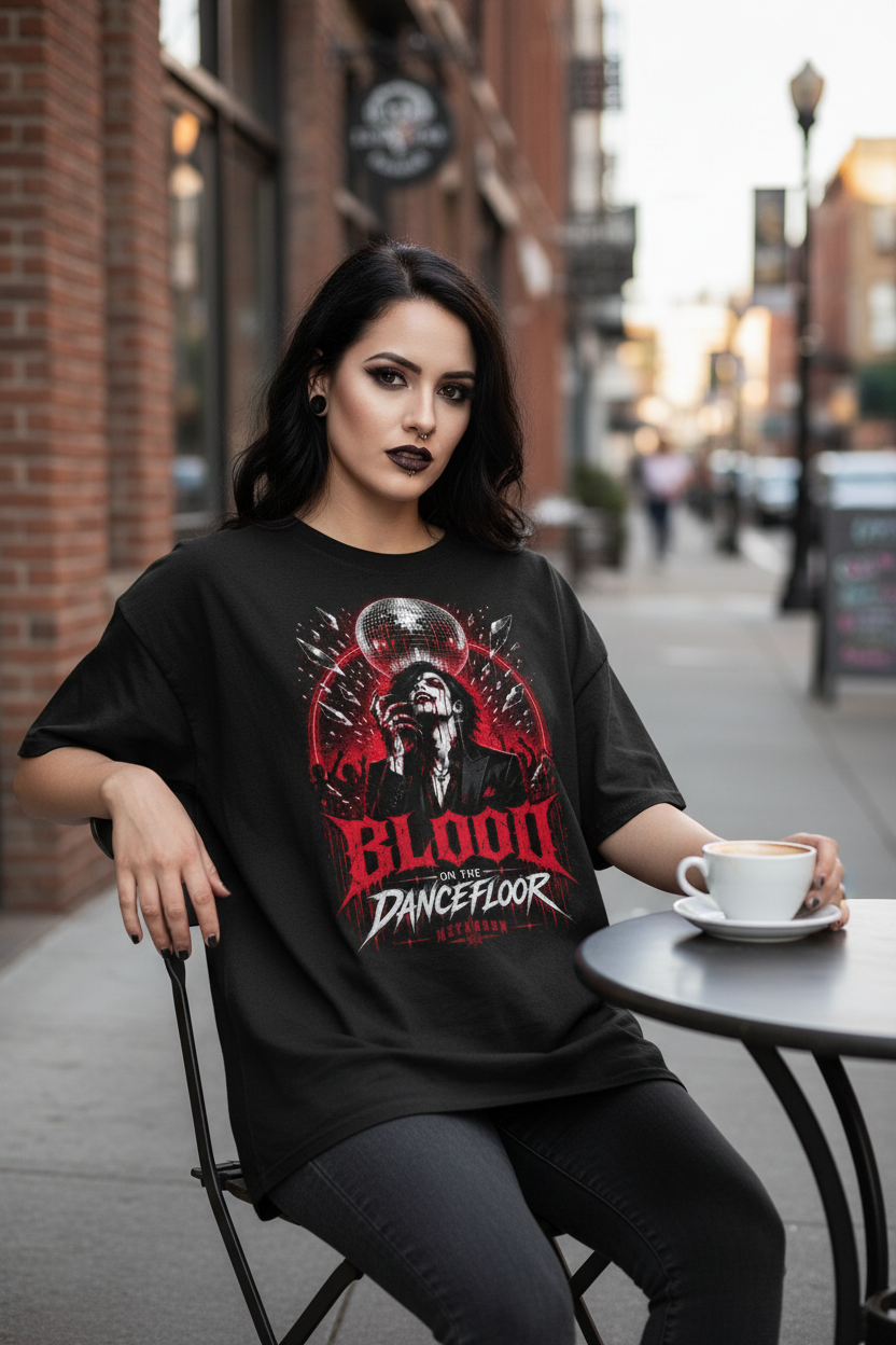 Blood on the Dancefloor Metamoon Oversized Shirt – Gothic Lifestyle Frontprint